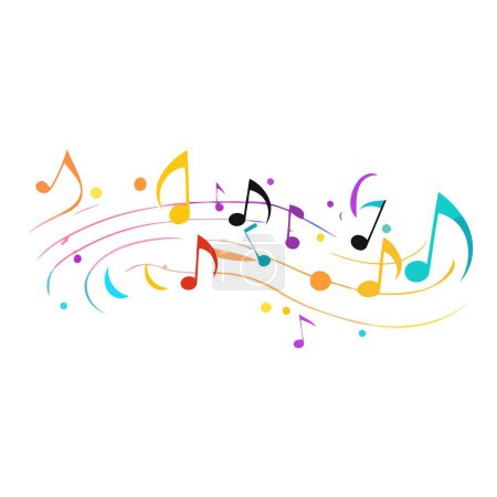 Illustration for A vector based icon of music notes, featuring a mix of quarter notes and eighth notes - Royalty Free Image
