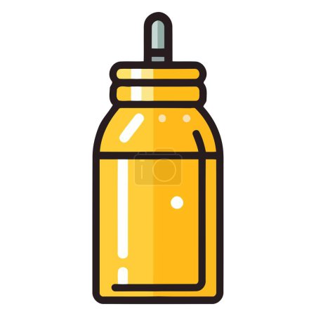 Téléchargez les illustrations : Une icône vectorielle représentant des distributeurs de ketchup à base de moutarde et de tomate, avec des formes de bouteille distinctes - en licence libre de droit