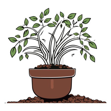 Une icône vectorielle d'un supplément à base de plantes à l'extrait de tulsi biologique, avec un design simple