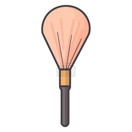 A vector based icon of a paint brush, featuring a simple design with a long handle and tapered bristles