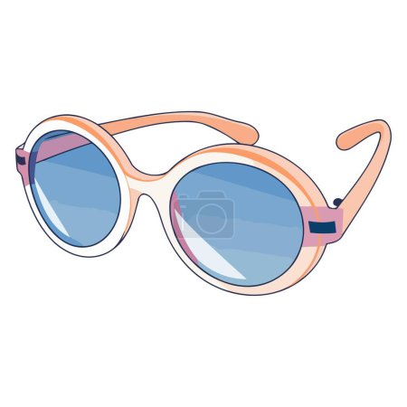 An icon representing cartoon sunglasses of oval shape in vector format, suitable for depicting sunglasses