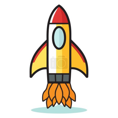 Detailed vector  of a launch rocket space icon, ideal for space exploration and futuristic graphics.