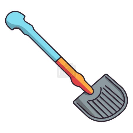 An icon illustrating a bayonet shovel used for trenching and excavation, drawn in a simple vector style.