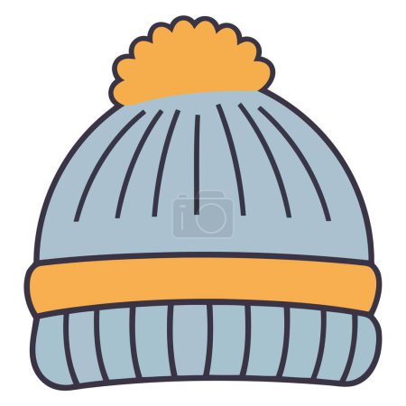 Illustration for An icon illustrating a child's beanie hat, drawn in a basic vector format, highlighting its warm and playful design. - Royalty Free Image