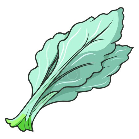 A vector based icon of Pak choi cabbage, featuring a simple outline with distinct leaves and a sturdy base