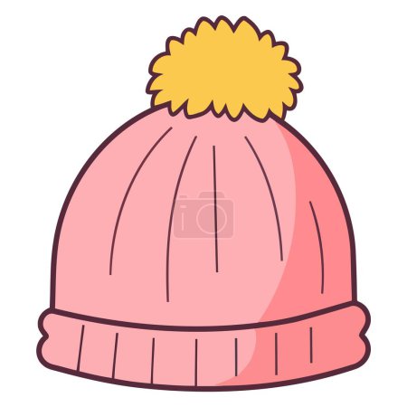 Illustration for An icon illustrating a child's beanie hat, drawn in a basic vector format, highlighting its warm and playful design. - Royalty Free Image