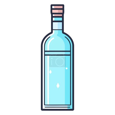 Ikone einer Wodkaflasche im Vektorformat, die häufig für Spirituosen oder alkoholische Getränke verwendet wird.