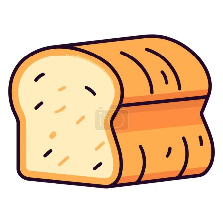 Symbol des Brotes im Vektorformat, das Lebensmittel, Backwaren oder Backwaren symbolisiert.