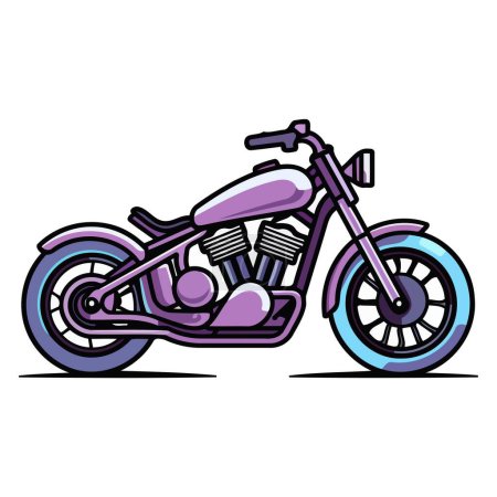 Illustration for A vector based icon of a motorcycle, featuring a simplified design with distinctive wheels and an engine - Royalty Free Image