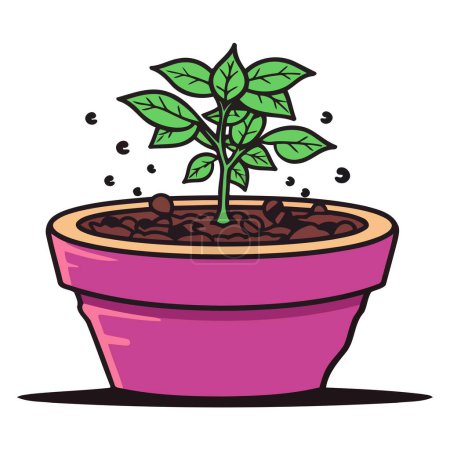 A vector based icon of an herbal supplement with organic tulsi extract, featuring a simple design