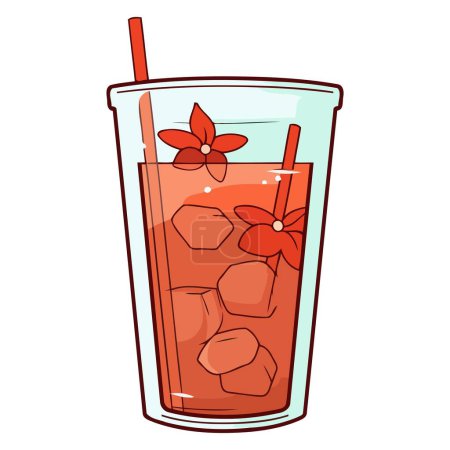 Eine Ikone, die einen Bloody Mary-Cocktail darstellt, der in einem einfachen Vektorstil entworfen wurde