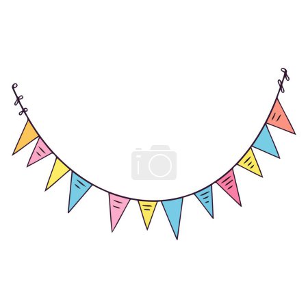 Icon of buntings for party decoration in vector format, commonly representing festive or celebratory occasions.