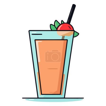 Une icône représentant un cocktail Bloody Mary, conçu dans un style vectoriel simple