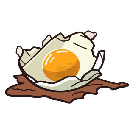 Icon of a falling brown chicken egg with cracks or broken pieces, in vector format.