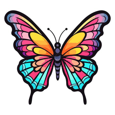 Icon vector Exotic butterfly with antennae Whimsical depiction, perfect for nature themed designs.