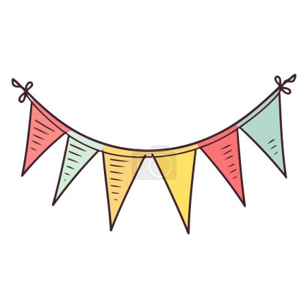Icon of buntings for party decoration in vector format, commonly representing festive or celebratory occasions.