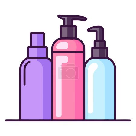 Graphic illustration of body care, with elements suggesting hygiene or wellness, in vector format.