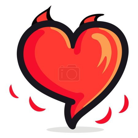 Photo for Vector illustration of a heart emoji engulfed in flames, conveying strong emotions. - Royalty Free Image