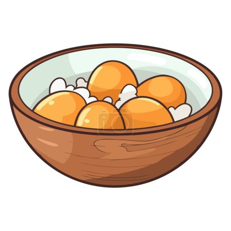 Photo for Illustration of chicken brown eggs in a bowl icon, perfect for culinary designs. - Royalty Free Image