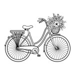 Minimalist bicycle outline icon in cute and clean line art style, perfect for web designs, logos, and branding.