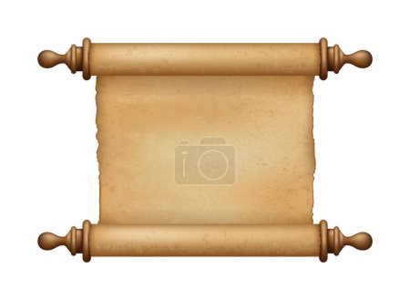 Illustration for Ancient Paper, Parchment Scroll, realistic vector illustration close-up - Royalty Free Image