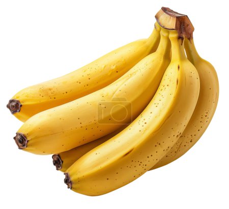 Foto de Manojo de plátanos aislados sobre fondo blanco. Recorte de ruta incluido
. - Imagen libre de derechos