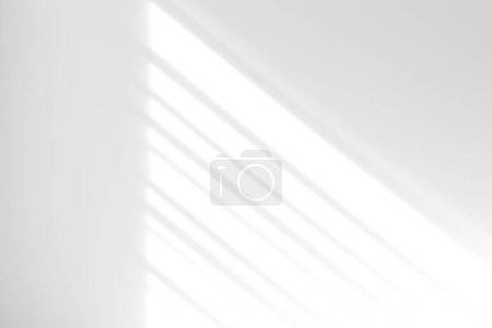 Photo for Shadow overlay effect on white background. Abstract sunlight background with window shadows. - Royalty Free Image