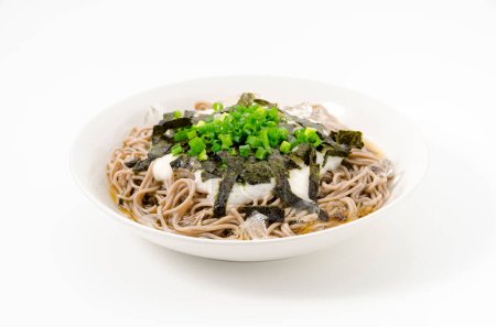 Photo for Cold tororo soba with seaweed and green onions - Royalty Free Image