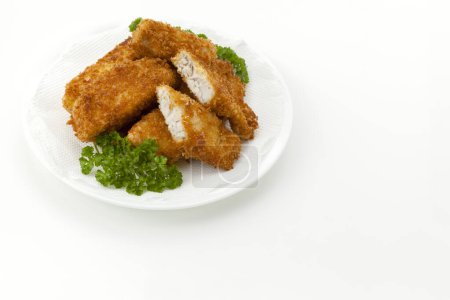 Thunfischschnitzel mit Petersilie. Japanisches Essen.