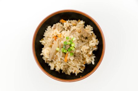 Photo for Japanese food, Beef and burdock cooked rice - Royalty Free Image
