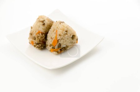 Photo for Seasoned rice with beef and burdock Rice balls - Royalty Free Image