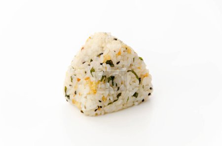 Photo for Japanese food, Onigiri, tenkasu with Perilla rice ball - Royalty Free Image