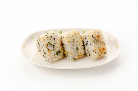 Japanese food, Onigiri, tenkasu with Perilla rice ball