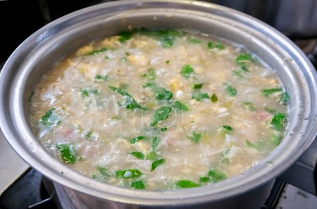 Japanese food, Ojiya (rice porridge with vegetables and luncheon meat)