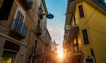 Photo for Typical italian street in Agropoli in Italy. - Royalty Free Image