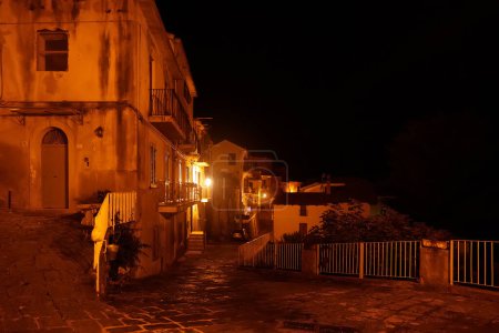 Photo for Streets of the Italian city of Agropoli late at night. - Royalty Free Image