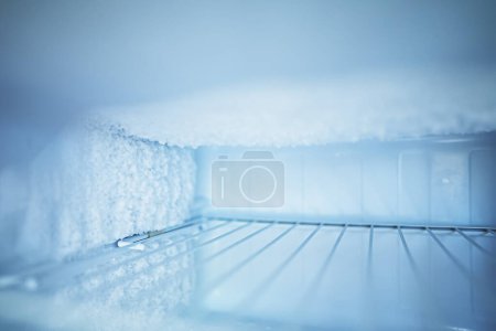 Photo for Empty open freezer in the refrigerator. - Royalty Free Image