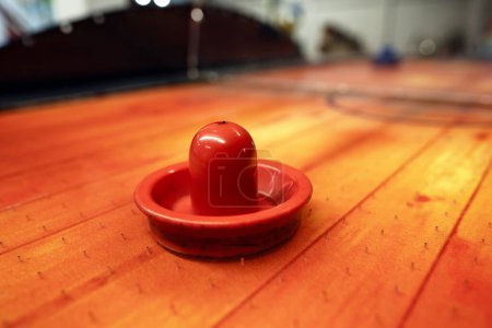 Photo for Air hockey game table. Close-up view. - Royalty Free Image