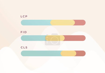 Téléchargez les illustrations : Paramètres de rendement du site Web Core Web Vitals. LCP, FID, CLS Concept d'illustration vectorielle - en licence libre de droit