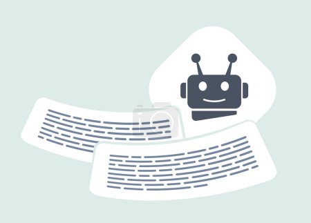 Illustration for AI-powered writing tools use neural network models to generate unique rewritten articles and SEO content. These tools process input using trained language models to create fresh and original text. - Royalty Free Image