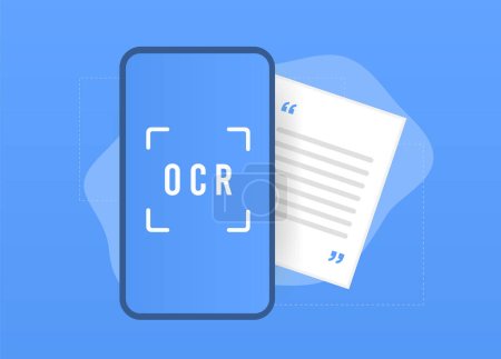 Illustration for OCR - Optical Character Recognition or reader vector illustration. - Royalty Free Image