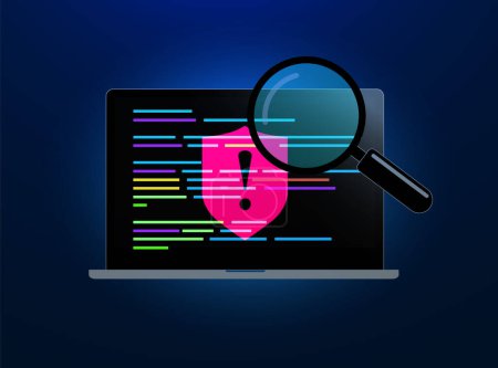 Code vulnerabilities exposed. Ethical Hacking. Uncover risks of stealthy backdoor attack in code models. Defend against hackers, viruses, cybercrime, ransomware, malware, fraud. Vector Illustration.