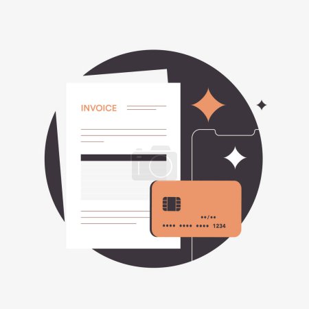 Modernes E-Invoice-Konzept. Digitale Zahlungen, Abrechnungsautomatisierung, papierlose Rechnungsstellung und zeitgemäße Buchhaltung. Isolierte Vektorabbildung auf weißem Hintergrund mit Symbolen.