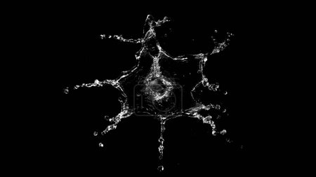 Foto de Salpicadura de agua aislada sobre fondo negro. Shpae abstracto. - Imagen libre de derechos