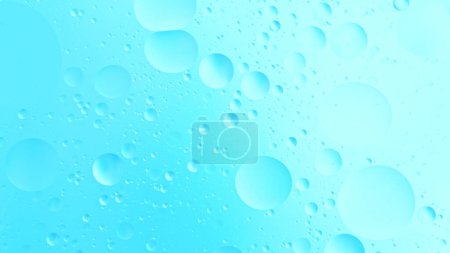 Foto de Abstract Blue Background Oil in Water surface Espuma de jabón con burbujas. Macro tiro de cerca, vista superior. - Imagen libre de derechos