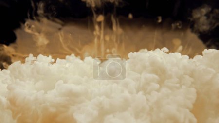 Photo for Milk Mixing with Coffee Drink. Abstract Drink Background. - Royalty Free Image