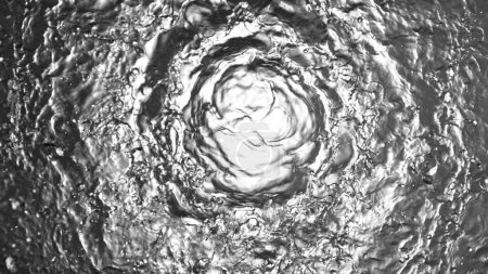 Téléchargez les photos : Texture of splashing water surface, top shot, tunnel shape. Abstract beverage background, freeze motion. - en image libre de droit