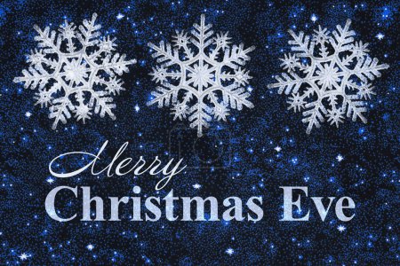 Téléchargez les photos : Joyeux réveillon de Noël avec des flocons de neige blancs avec des étoiles nuit - en image libre de droit