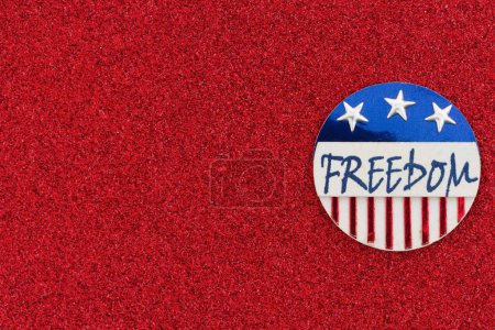 Foto de Fondo de botón de libertad de EE.UU. rojo, blanco y azul para su mensaje de EE.UU. o patriótico - Imagen libre de derechos