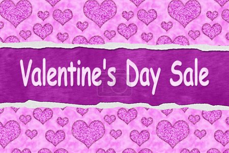 Photo for Valentines Day Sale message with pink glitter hearts for your business - Royalty Free Image
